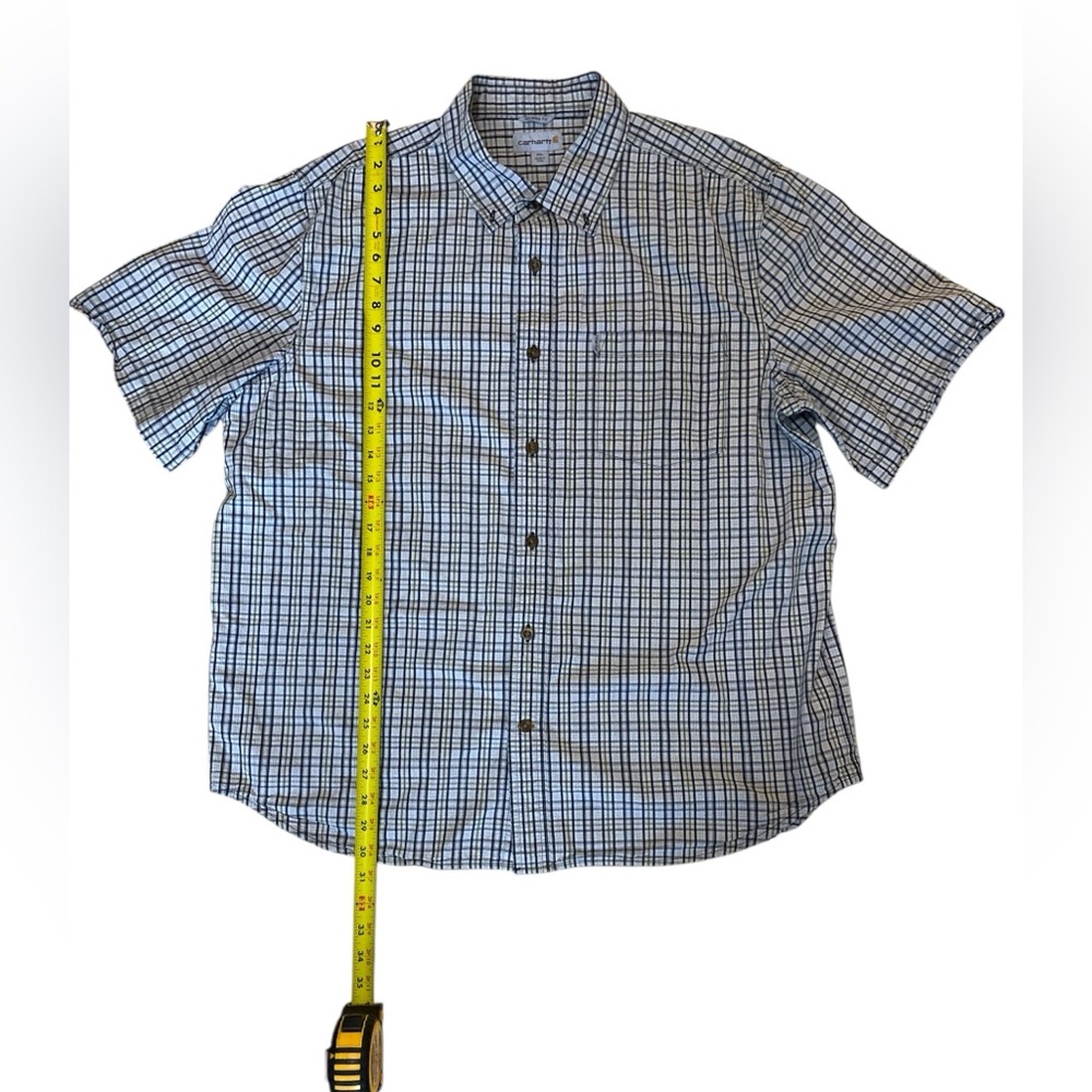 Carhartt Relaxed Fit Mens 2XL Plaid Short Sleeve Button Shirt Plaid